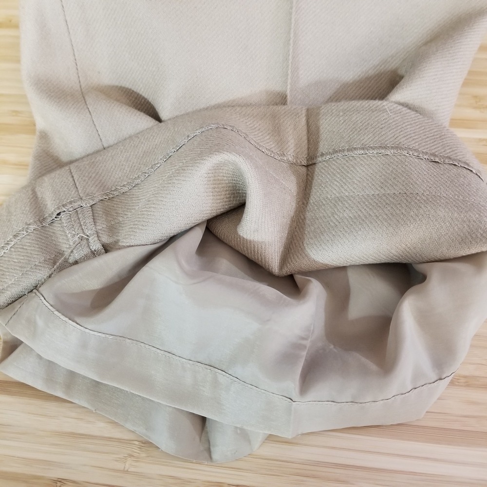 J Crew Pants Women 8 Tan Wool Wide Leg Cuff Favorite Fit Minimal Capsule Neutral - Picture 10 of 11